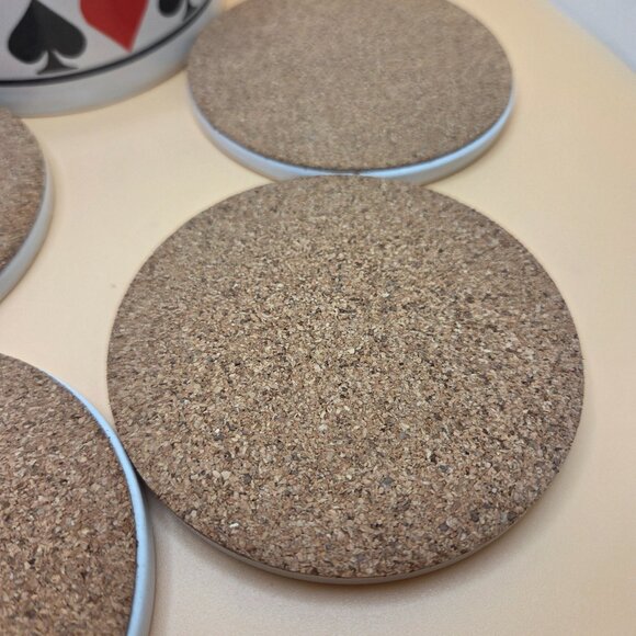 Ceramic Poker Coasters & Holder with Lid American Atelier Casino Royale Cards - Picture 6 of 15